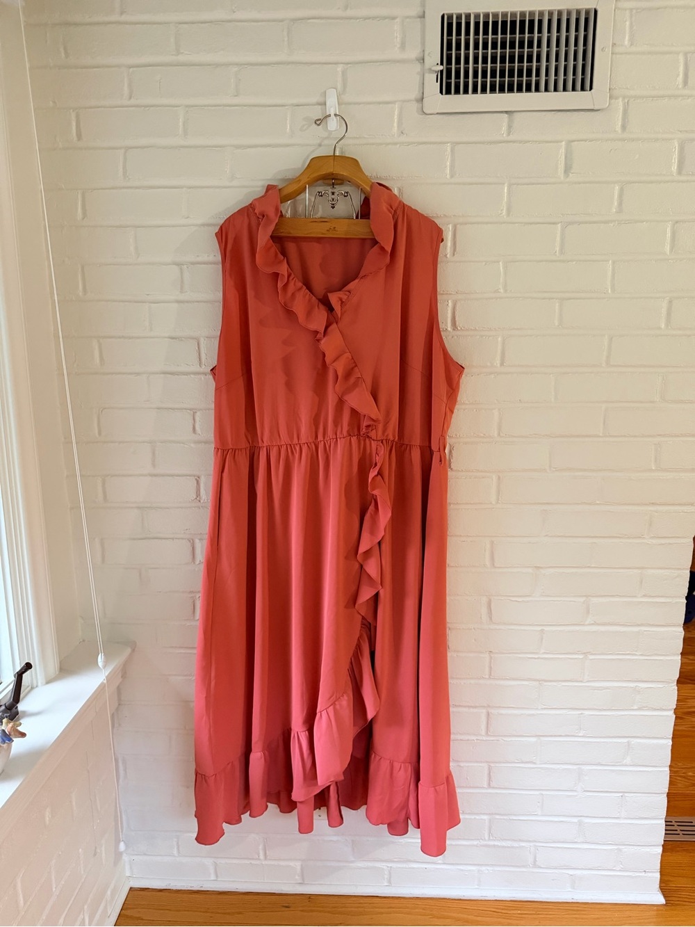 BloomChic Women’s Coral Ruffle Wrap Dress Size 26